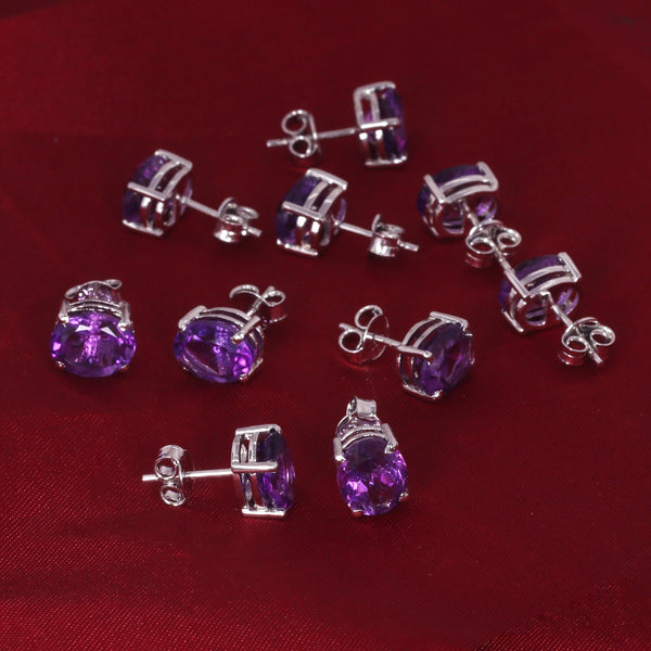 65 Ct Natural Purple Amethyst Earrings - GEMHUB - View 6