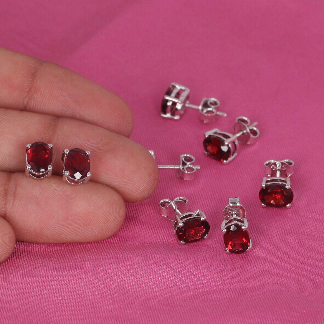 65 Ct Natural Red Garnet Earrings - GEMHUB - View 6