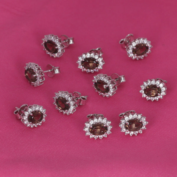 65 Ct Natural Smoky Topaz Earrings - GEMHUB - View 6