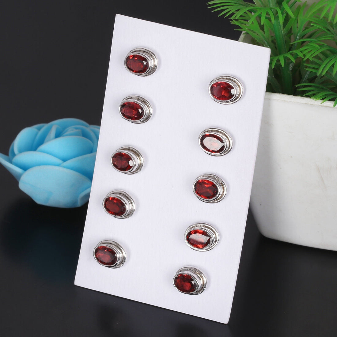 65 Ct Natural Red Garnet Earrings - GEMHUB
