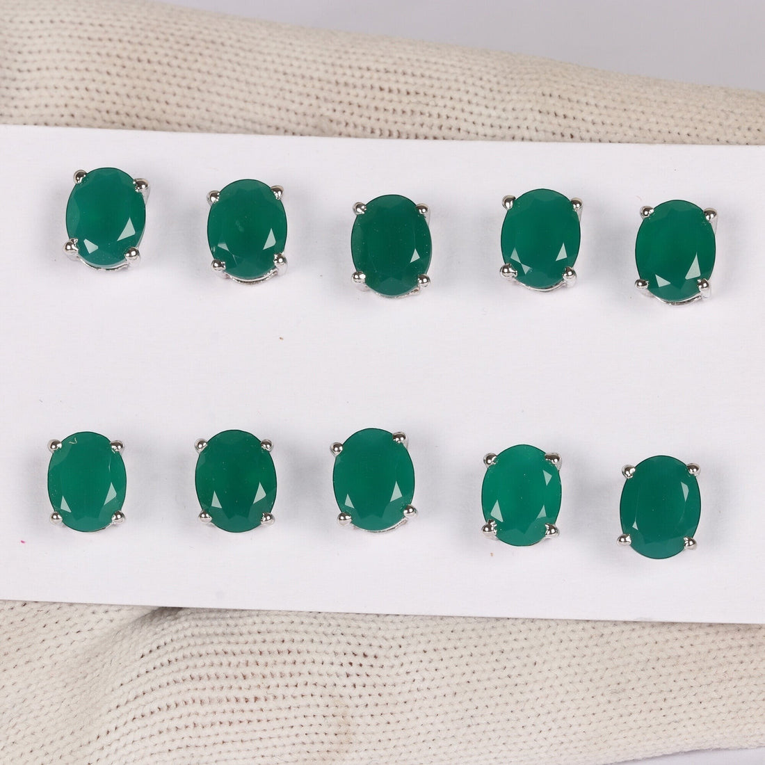 65 Ct Natural Green Emerald Earrings - GEMHUB - View 3