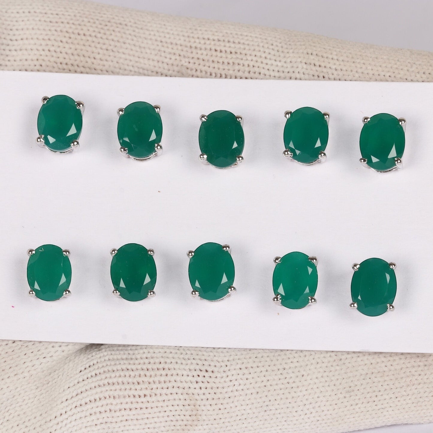 65 Ct Natural Green Emerald Earrings - GEMHUB - View 3