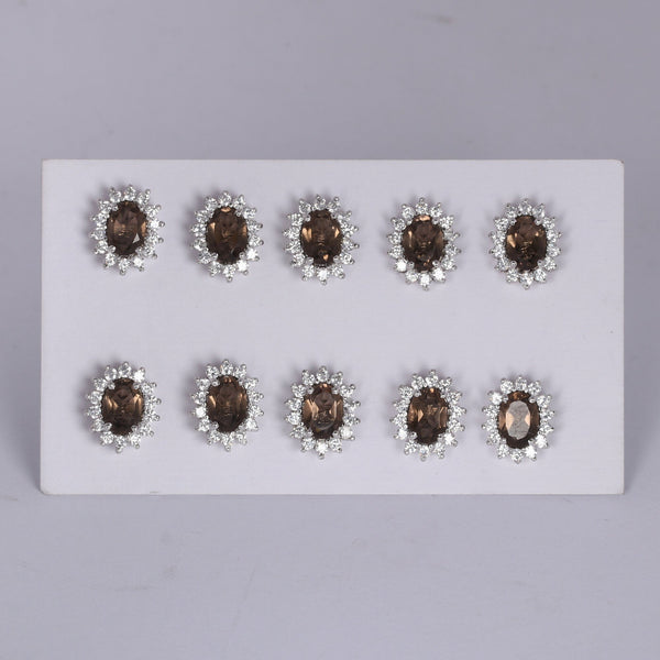 65 Ct Natural Smoky Topaz Earrings - GEMHUB - View 3