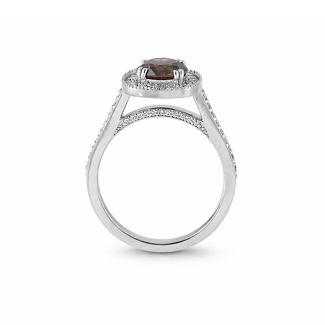 1.2 Ct Round Cut Fancy Brown Lab Grown Diamond Ring - GEMHUB - View 5