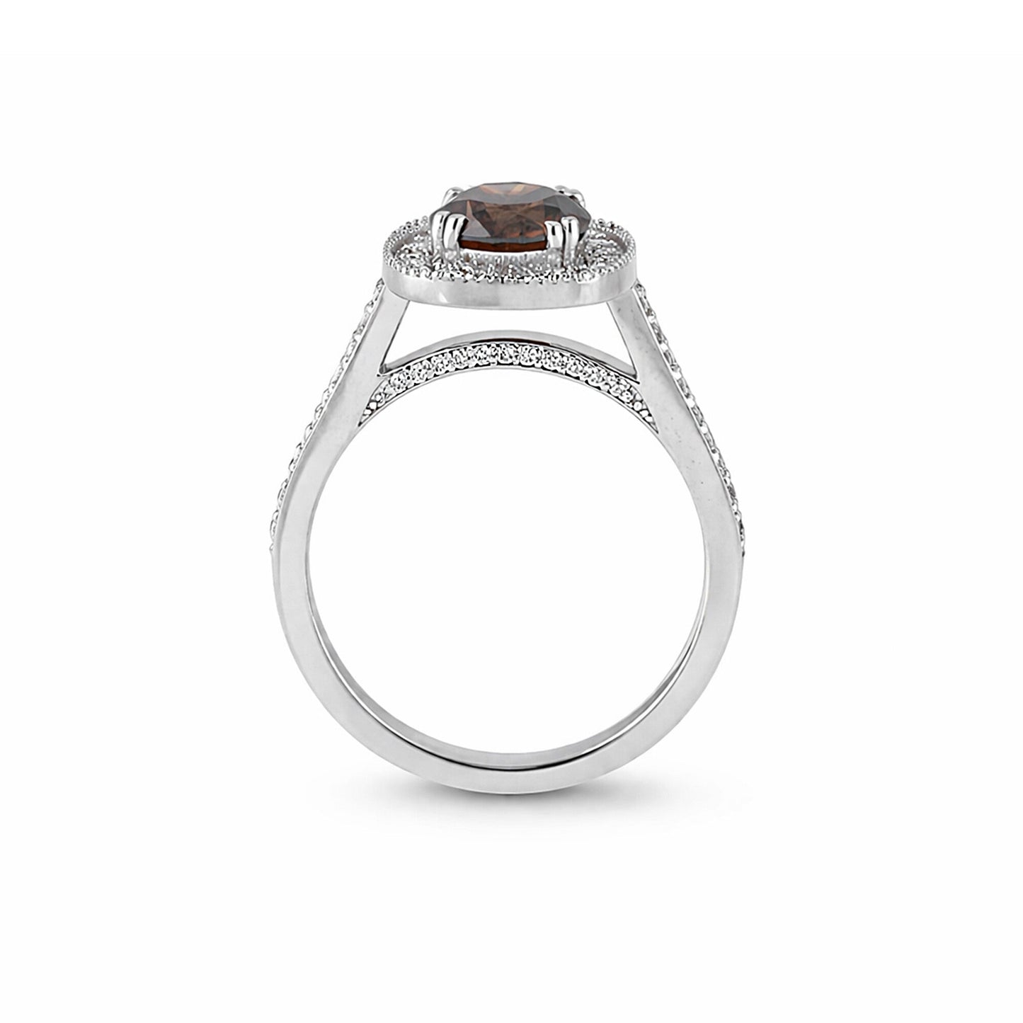 1.2 Ct Round Cut Fancy Brown Lab Grown Diamond Ring - GEMHUB - View 5