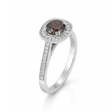1.2 Ct Round Cut Fancy Brown Lab Grown Diamond Ring - GEMHUB - View 4