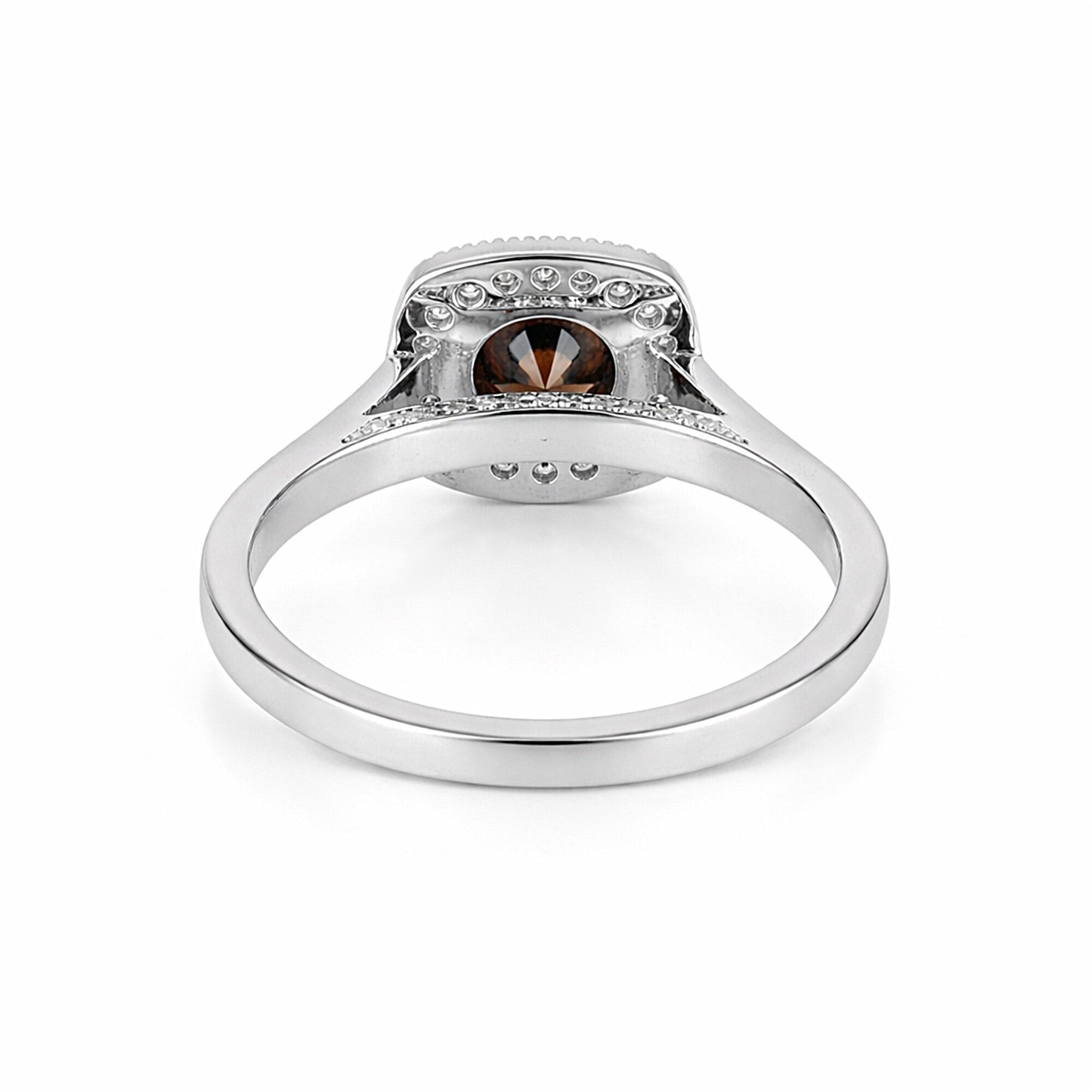 1.2 Ct Round Cut Fancy Brown Lab Grown Diamond Ring - GEMHUB - View 3