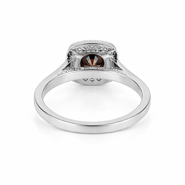 1.2 Ct Round Cut Fancy Brown Lab Grown Diamond Ring - GEMHUB - View 3