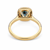 1.5 Ct Round Cut Fancy Vivid Blue Lab Grown Diamond Ring - GEMHUB - View 3