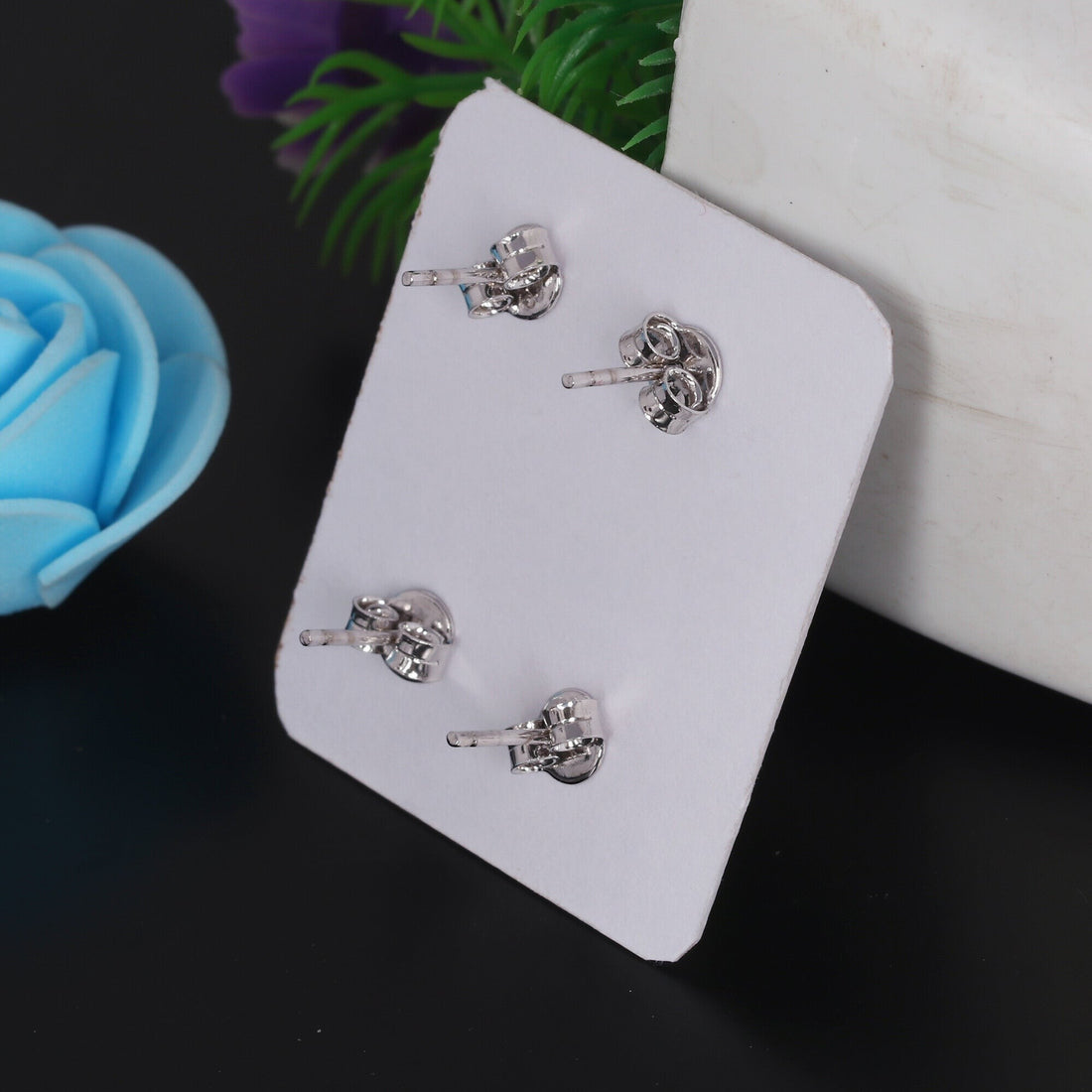 65 Ct Natural White Green Emerald Earrings - GEMHUB - View 4