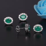 65 Ct Natural White Green Emerald Earrings - GEMHUB - View 5