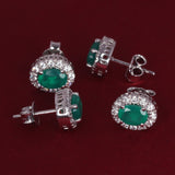 65 Ct Natural White Green Emerald Earrings - GEMHUB - View 6