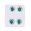 65 Ct Natural White Green Emerald Earrings - GEMHUB - View 2