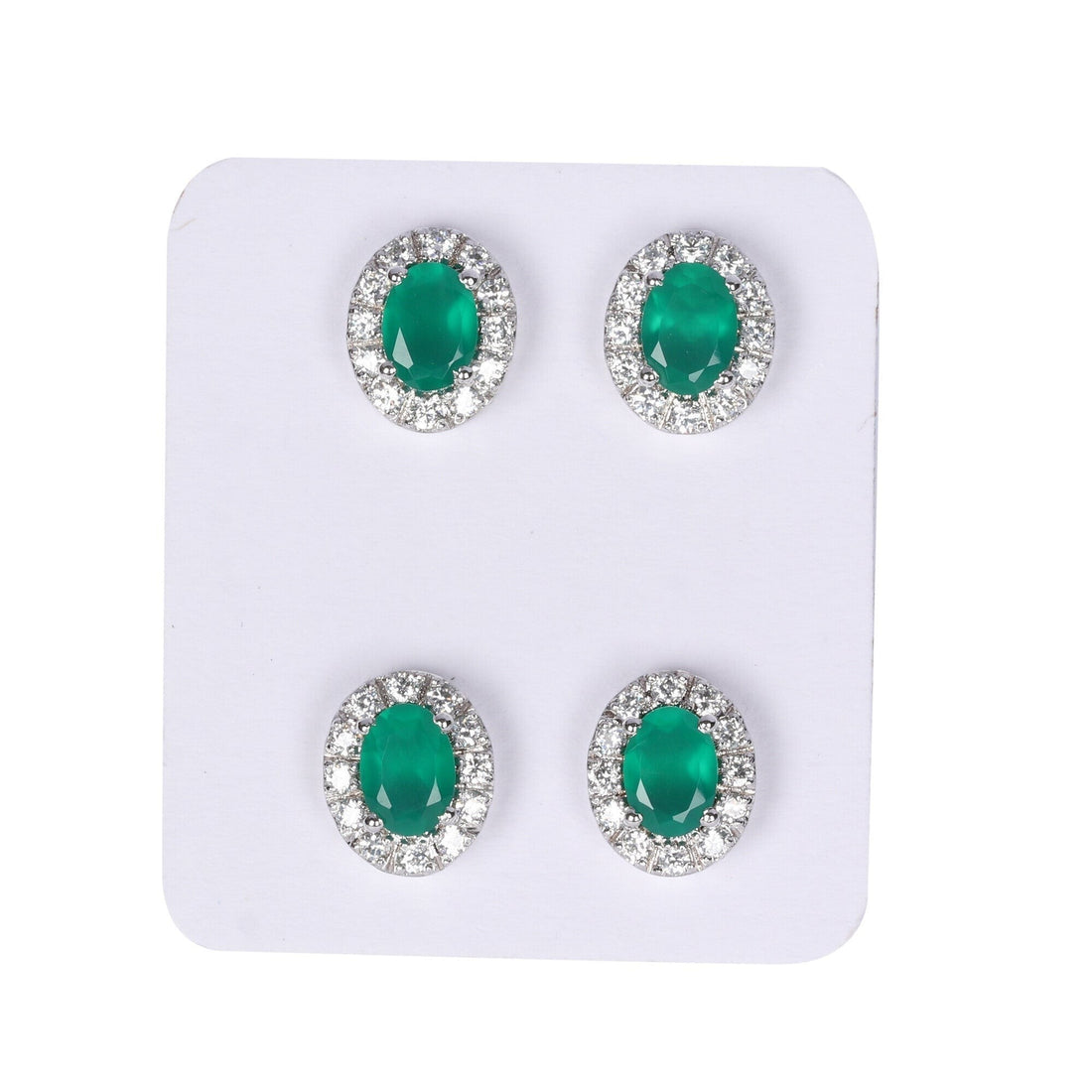 65 Ct Natural White Green Emerald Earrings - GEMHUB - View 2