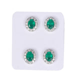 65 Ct Natural White Green Emerald Earrings - GEMHUB - View 2