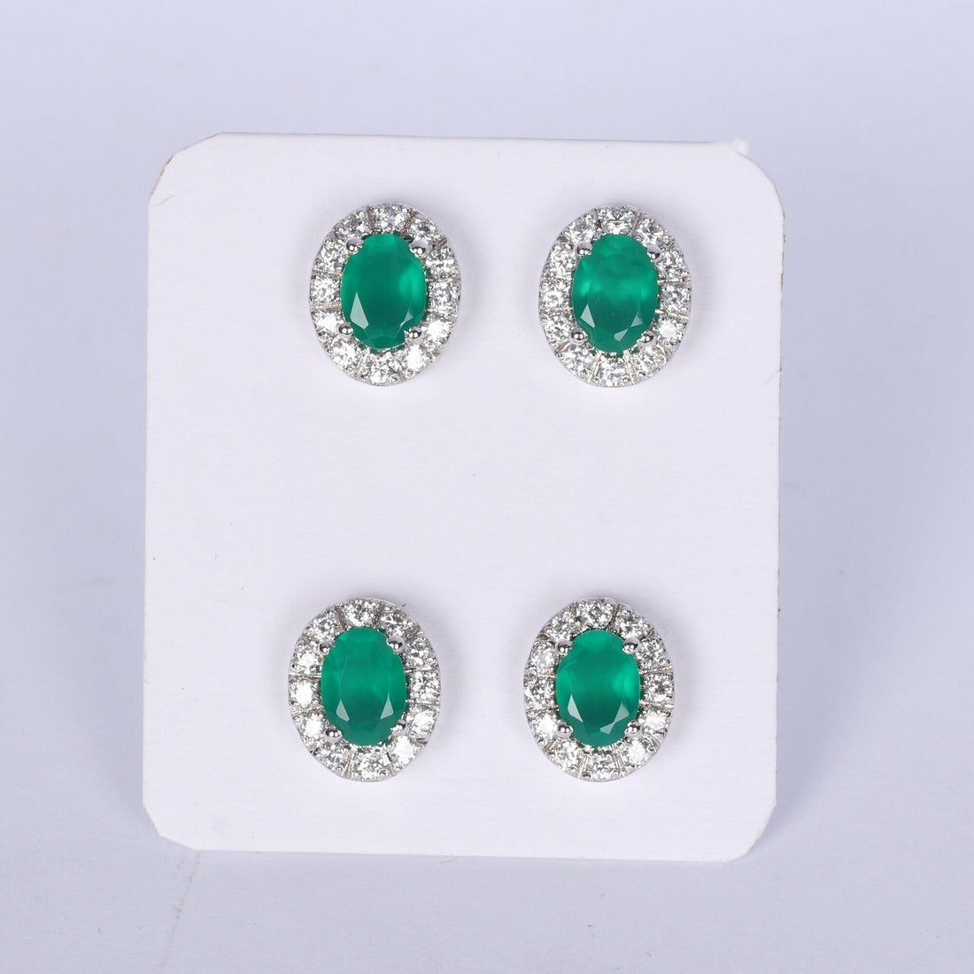 65 Ct Natural White Green Emerald Earrings - GEMHUB - View 3