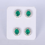 65 Ct Natural White Green Emerald Earrings - GEMHUB - View 3