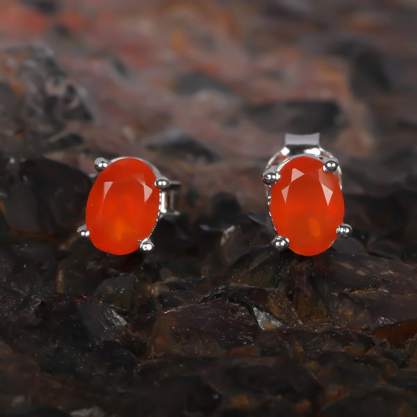 10 Ct Natural Orange Carnelian Earrings - GEMHUB - View 5