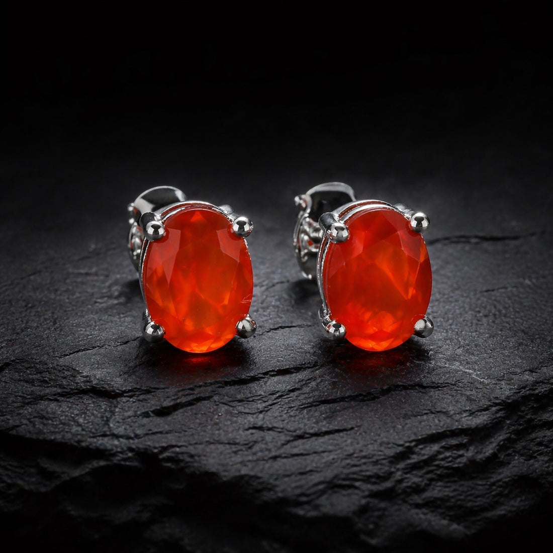 10 Ct Natural Orange Carnelian Earrings - GEMHUB - View 2