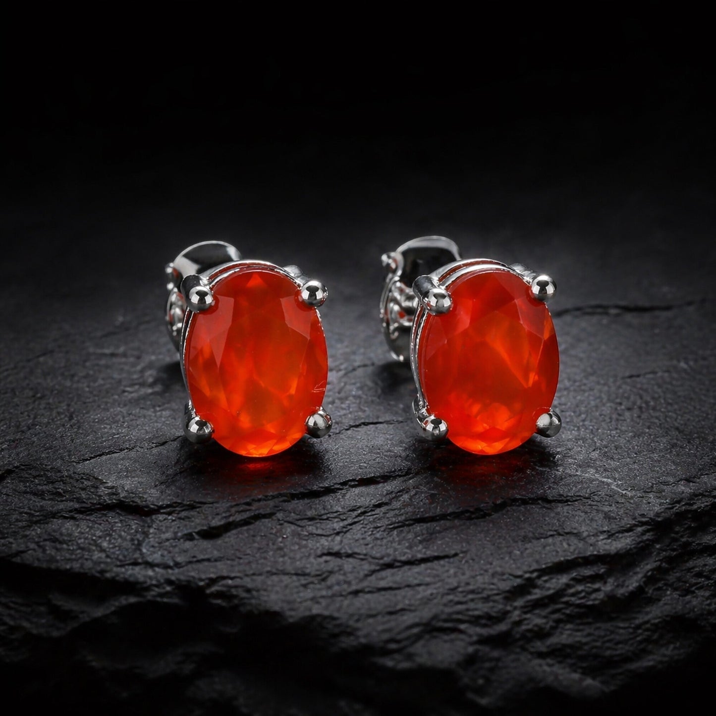 10 Ct Natural Orange Carnelian Earrings - GEMHUB - View 2