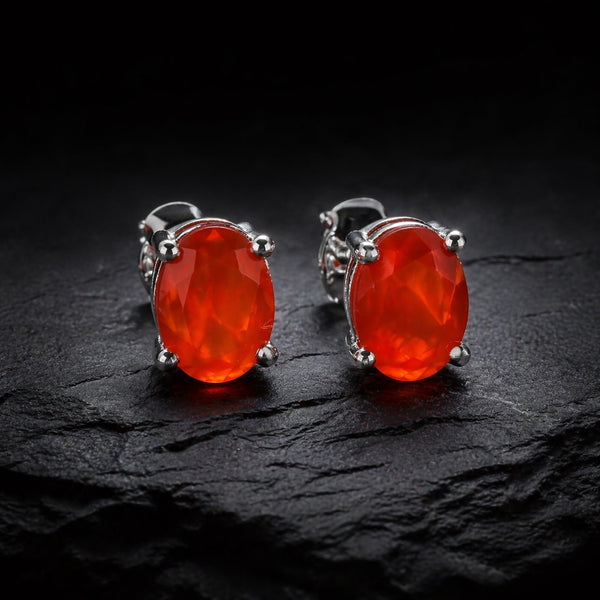 10 Ct Natural Orange Carnelian Earrings - GEMHUB - View 2