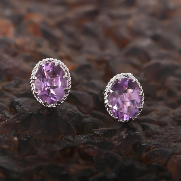 10 Ct Natural Purple Moonstone Earrings - GEMHUB - View 5