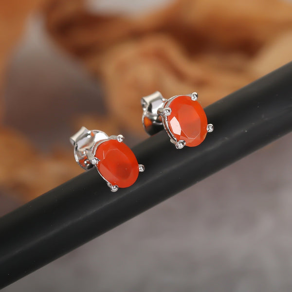 10 Ct Natural Orange Carnelian Earrings - GEMHUB - View 6