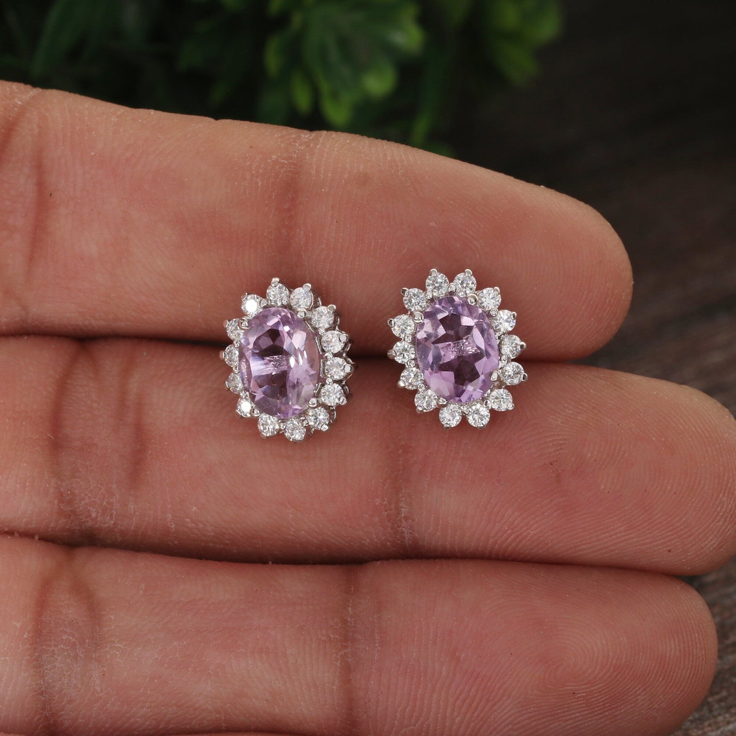 10 Ct Natural Purple Amethyst Earrings - GEMHUB - View 4