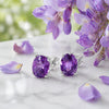 10 Ct Natural Purple Amethyst Earrings - GEMHUB - View 3