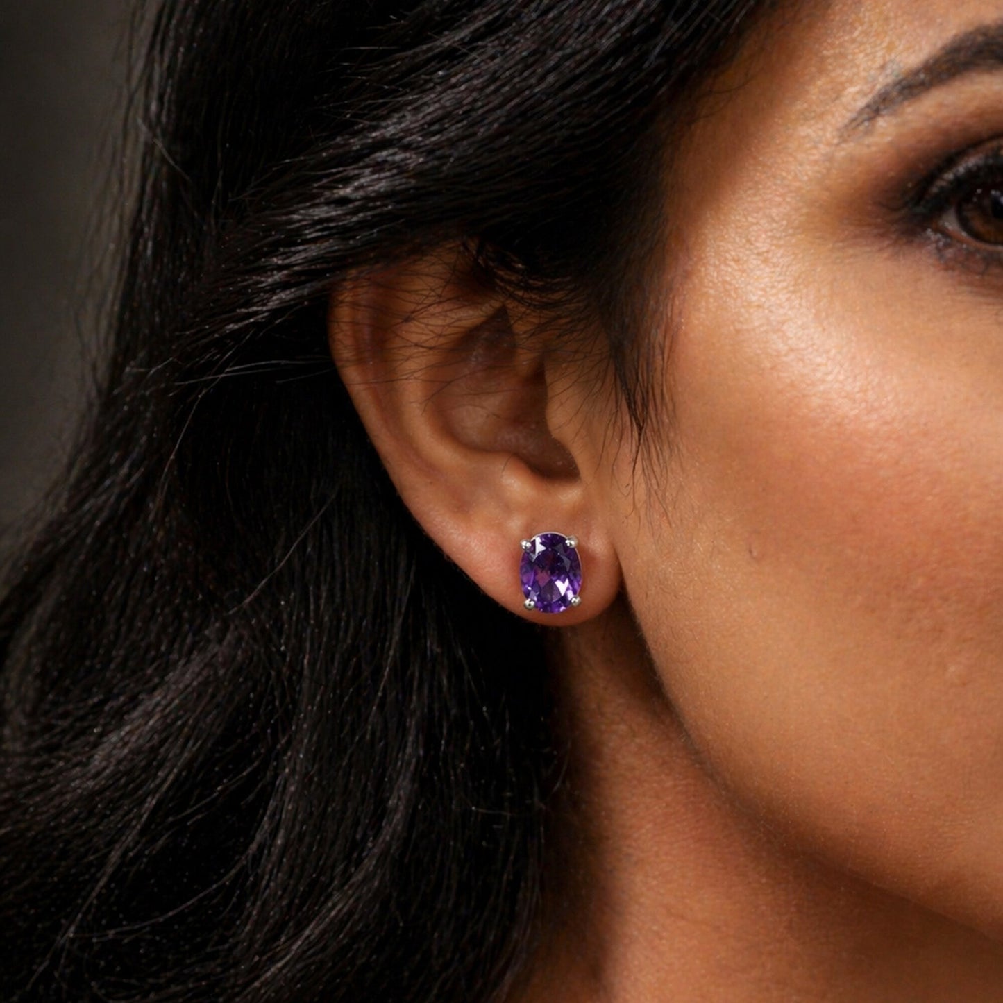 10 Ct Natural Purple Amethyst Earrings - GEMHUB