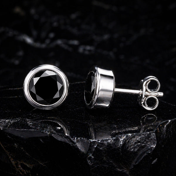 10 Ct Natural Black Agate Earrings - GEMHUB - View 2