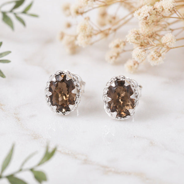 10 Ct Natural Brown Topaz Earrings - GEMHUB - View 3