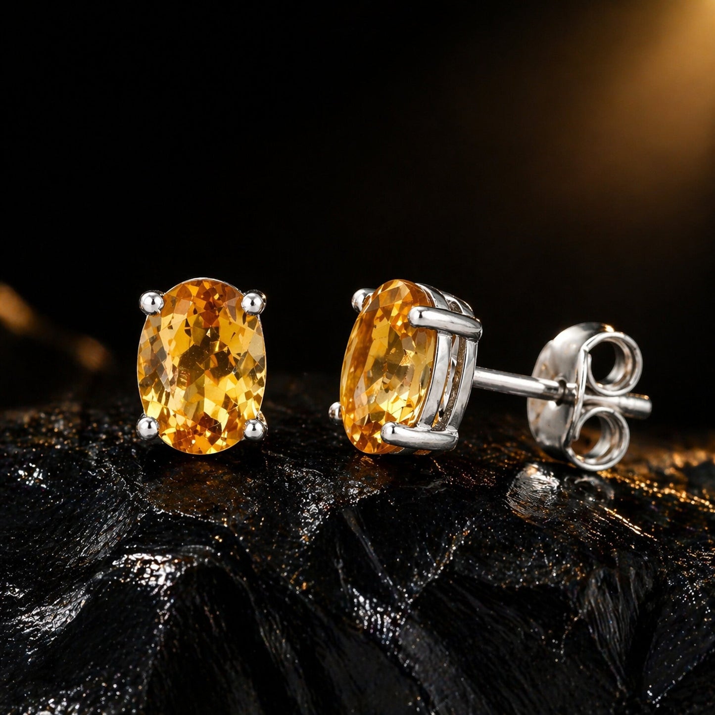 10 Ct Natural Yellow Citrine Earrings - GEMHUB - View 2