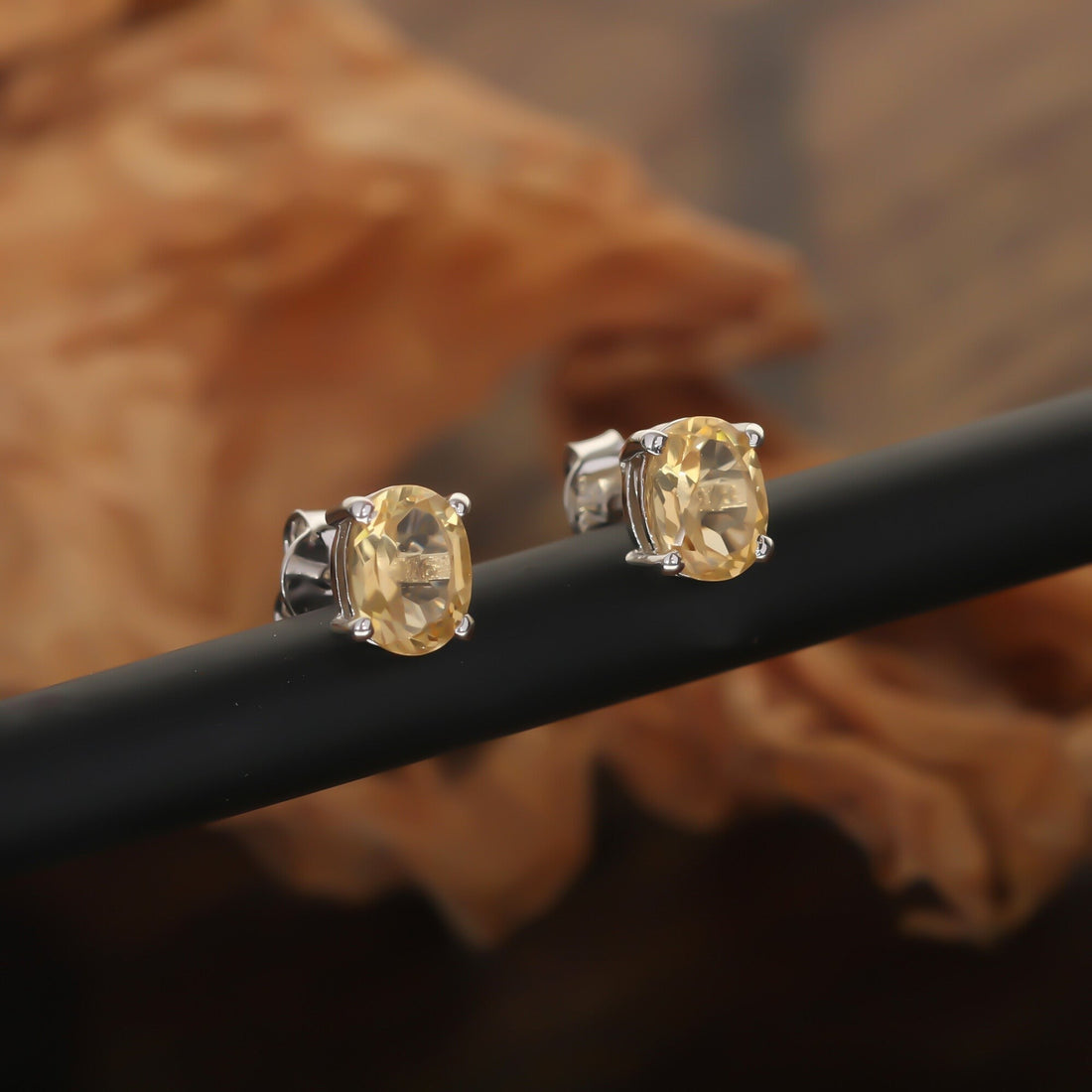 10 Ct Natural Yellow Citrine Earrings - GEMHUB - View 6