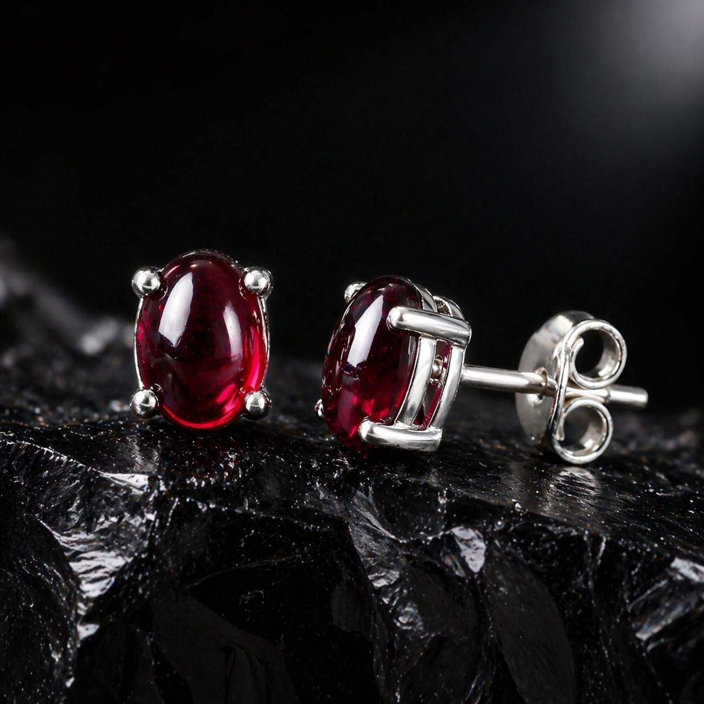 10 Ct Natural Red Garnet Earrings - GEMHUB - View 2