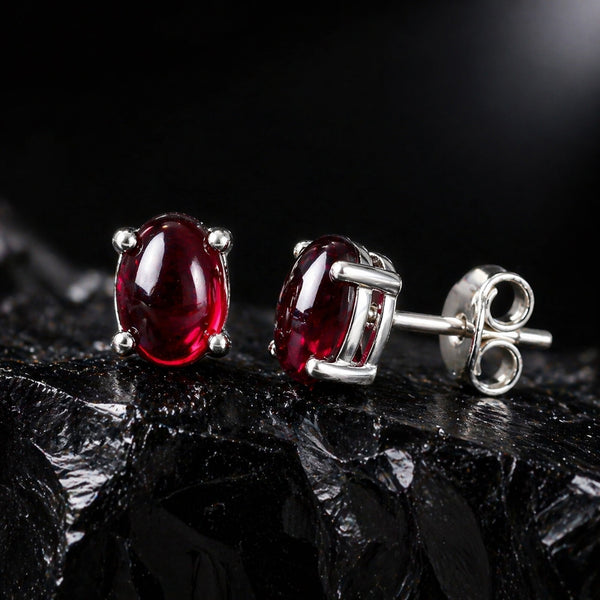 10 Ct Natural Red Garnet Earrings - GEMHUB - View 2