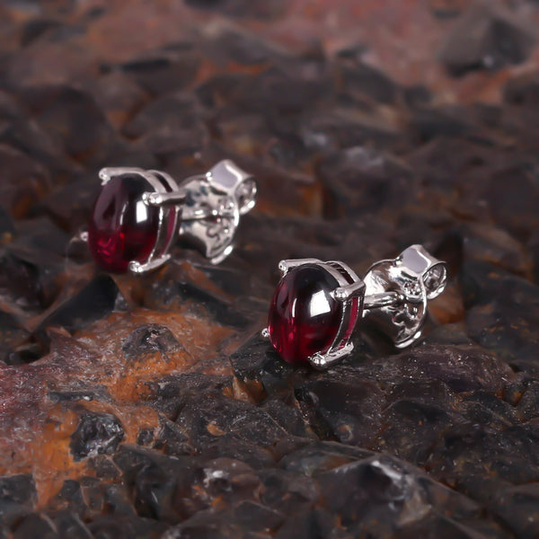 10 Ct Natural Red Garnet Earrings - GEMHUB - View 5