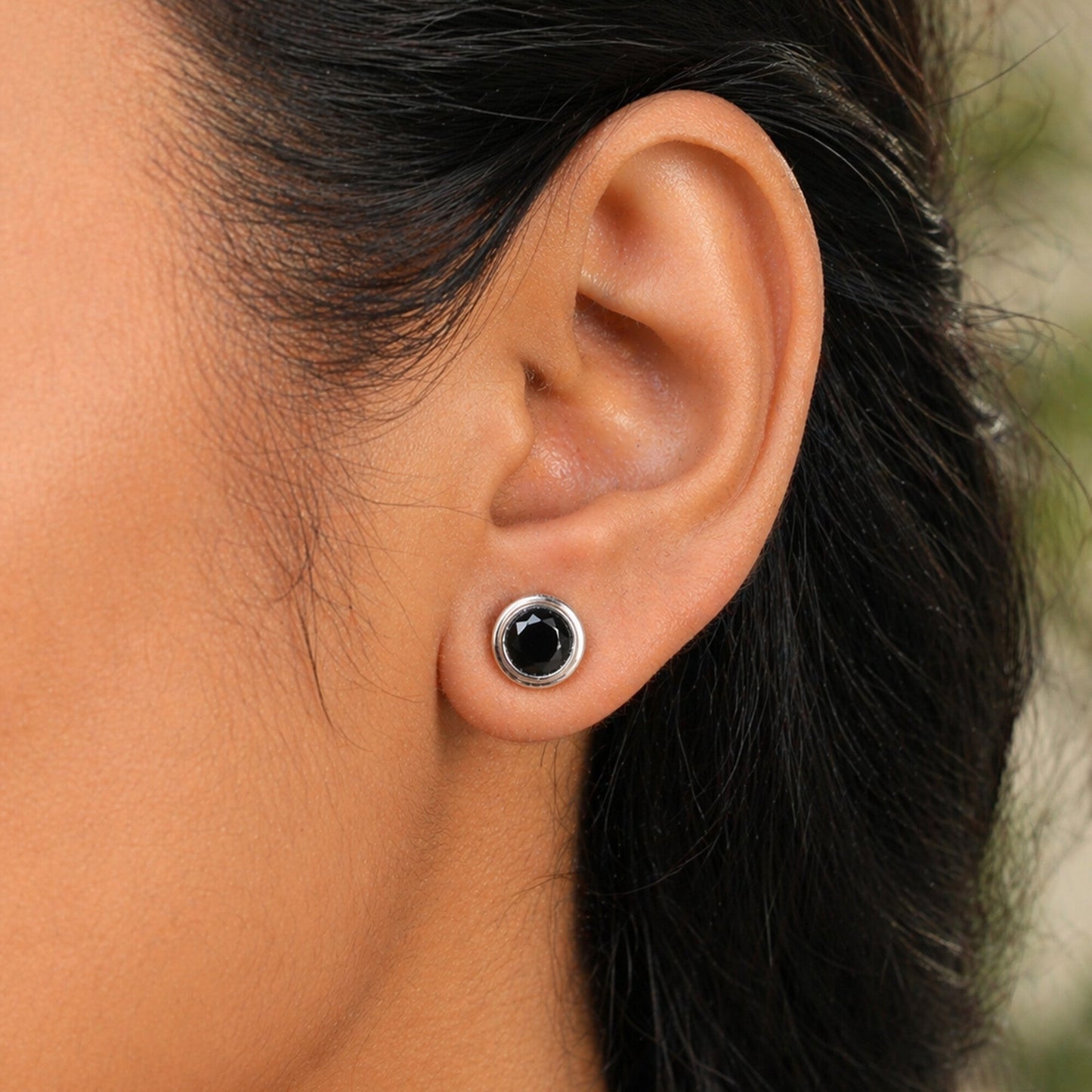 10 Ct Natural Black Agate Earrings - GEMHUB