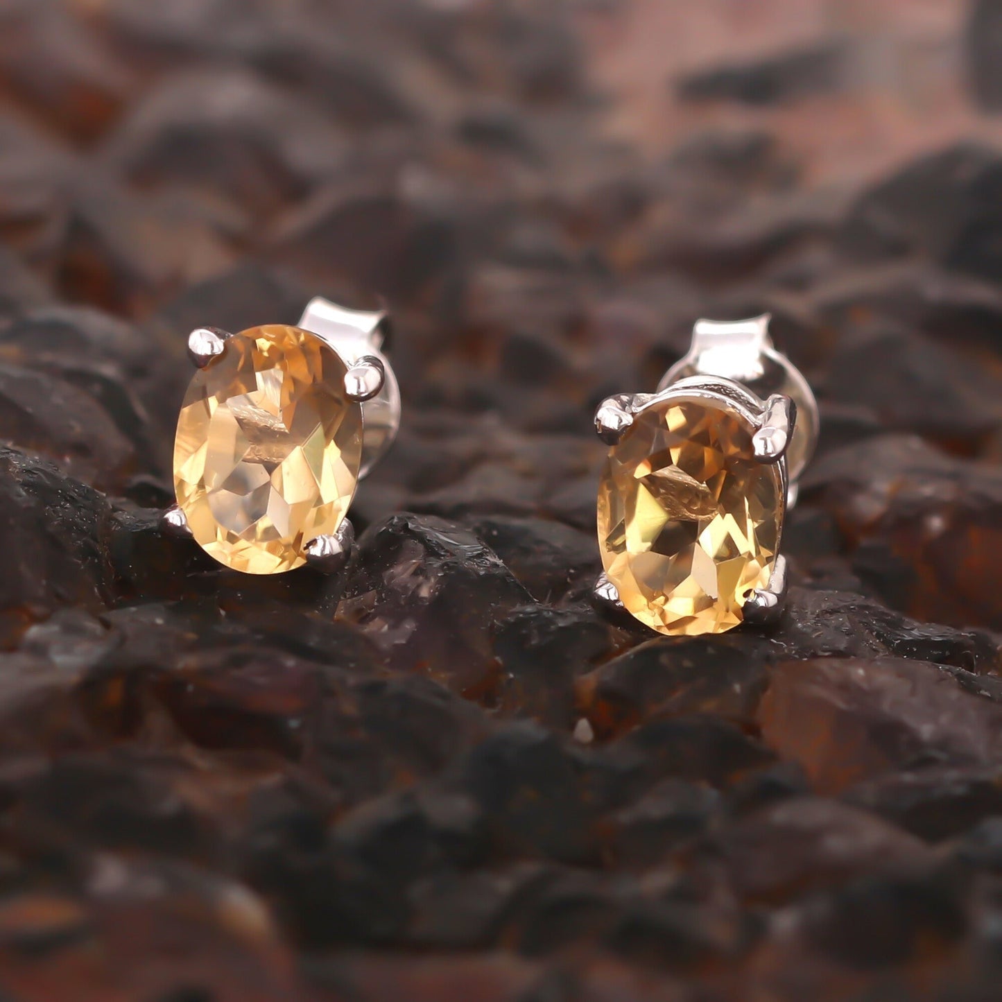 10 Ct Natural Yellow Citrine Earrings - GEMHUB - View 5