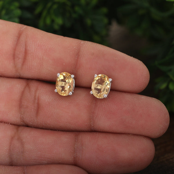 10 Ct Natural Yellow Citrine Earrings - GEMHUB - View 4