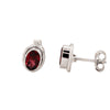 10 carat natural red garnet oval drop earrings in 925 sterling silver setting