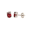 10 carat red garnet oval dangle earrings in 925 sterling silver
