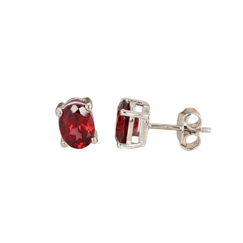 10 carat red garnet oval dangle earrings in 925 sterling silver