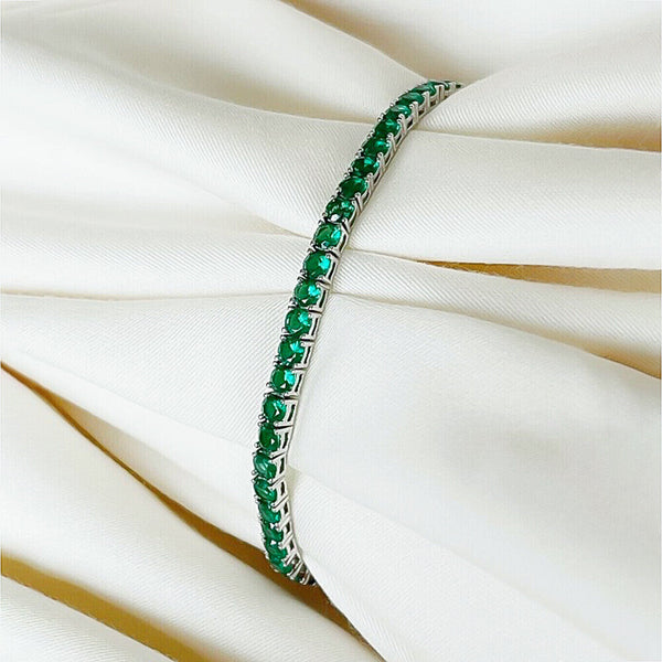 14k Yellow Gold 4.75Ct Round Natural Diamond Certified Exquisite Tennis Bracelet - Image 3 - GEMHUB