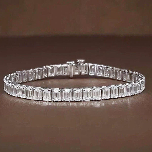 Natural 5.00CT Round Cut Ruby & Diamond Tennis Bracelet 14k Yellow Gold GH/SI - GEMHUB