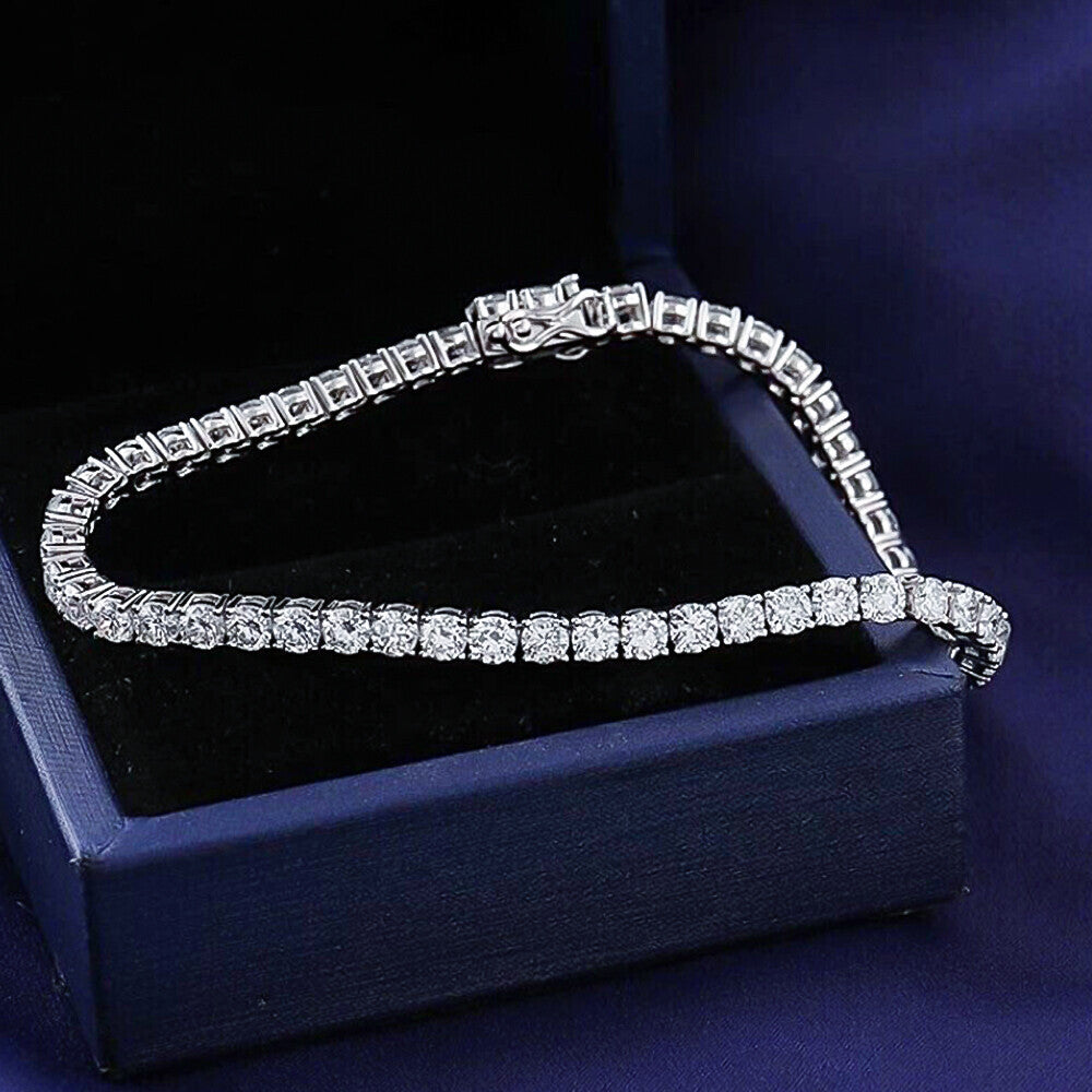 Attractive Round Cut Natural Red Ruby Tennis Bracelet For Women 14k Yellow Gold - Image 2 - GEMHUB