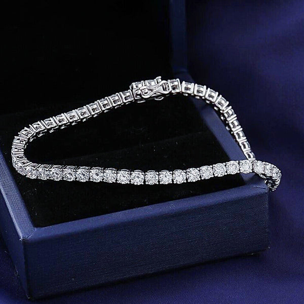 Attractive Round Cut Natural Red Ruby Tennis Bracelet For Women 14k Yellow Gold - Image 2 - GEMHUB