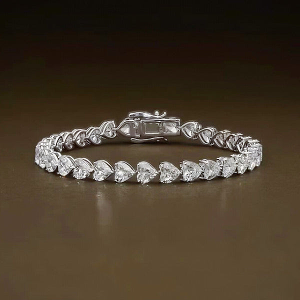 Certified Natural Green Emerald Round Tennis Bracelet Daily Wear 14k White Gold - Image 3 - GEMHUB