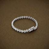 Certified Natural Heart Cut Diamond Tennis Bracelet Daily Wear 14k White Gold - Image 4 - GEMHUB
