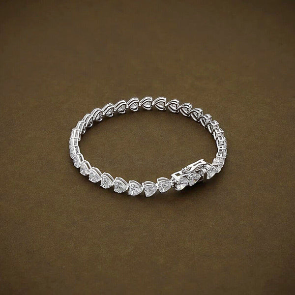 Certified Natural Green Emerald Round Tennis Bracelet Daily Wear 14k White Gold - Image 4 - GEMHUB